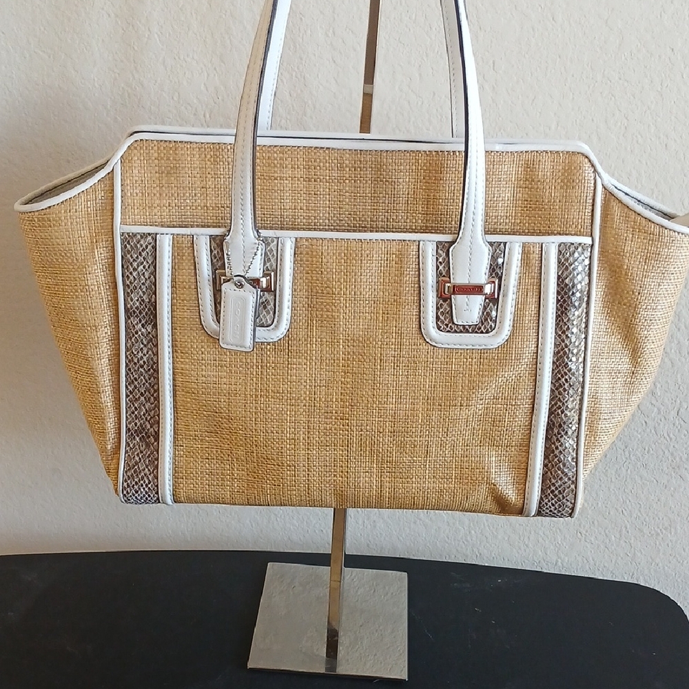 Coach Taylor Tote Bag (Straw-like)